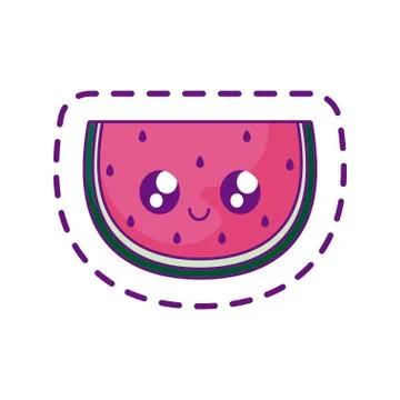 Patch of fresh slice watermelon fruit Illustrazione stock