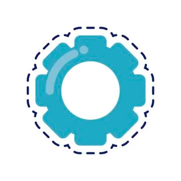 Patch of gear pinion machine isolated icon Stock Illustration