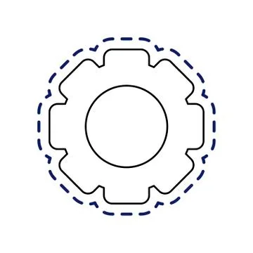Patch of gear pinion machine isolated icon イラスト素材