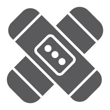 Patch glyph icon, plaster and aid, medical bandage sign, vector graphics, a イラスト素材