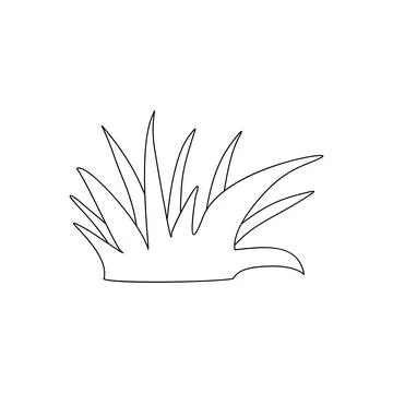 Patch of Grass Line art Vector icon for Nature App and Website. Vector Outl.. Stock Illustration