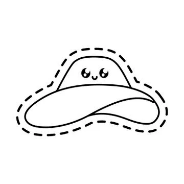 Patch of hat female kawaii Stock Illustration