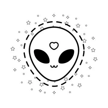 Patch of head alien icon Illustrazione stock