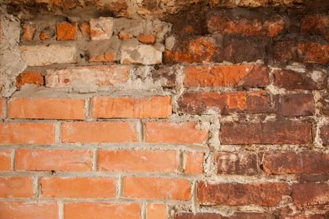 Patch the hole in the brick wall 库存照片