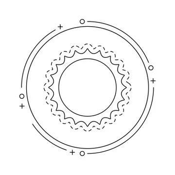 Patch of hot sun in frame circular Stock Illustration
