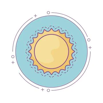 Patch of hot sun in frame circular Stock Illustration