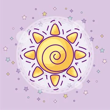 Patch of hot sun icon Stock Illustration