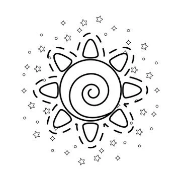 Patch of hot sun icon Stock Illustration