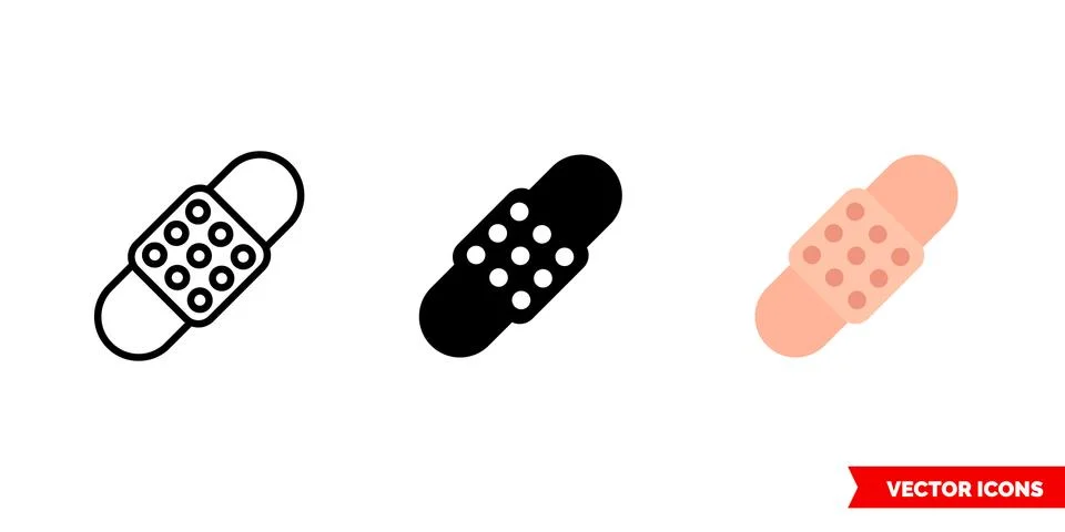 Patch icon of 3 types. Isolated vector sign symbol. Stock Illustration