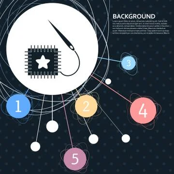 Patch icon with the background to the point and with infographic style. Vecto Stock Illustration