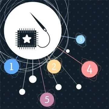 Patch icon with the background to the point and with infographic style. Stock Illustration