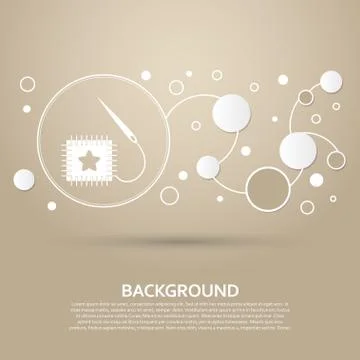 Patch icon on a brown background with elegant style and modern design infogra Illustrazione stock