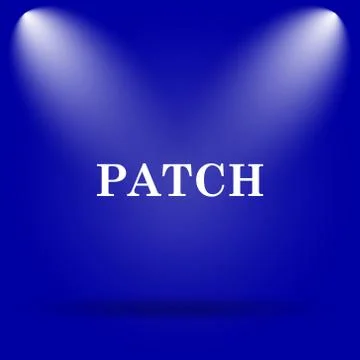 Patch icon. Flat icon on blue background.. Stock Illustration