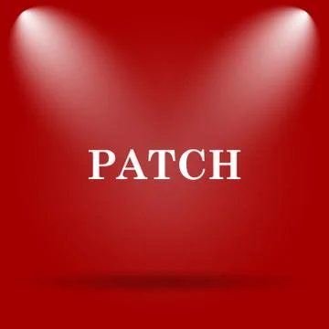 Patch icon. Flat icon on red background.. Illustrazione stock