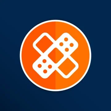 Patch icon line plaster isolated aid medical Illustrazione stock