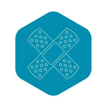 Patch icon, outline style Stock Illustration