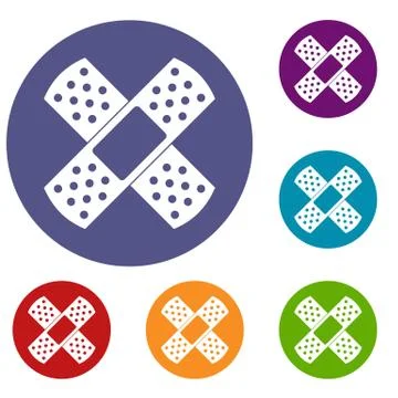 Patch icons set Ilustración de archivo