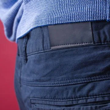 A patch for jeans. place for your logo Foto stock