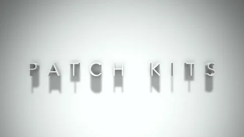 Patch kits 3D title animation with shadows on a white background Vídeos de archivo 296929983