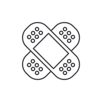 Patch line icon concept. Patch vector linear illustration, symbol, sign 스톡 일러스트