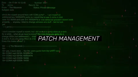 Patch Management Text on hacking background screen 스톡 동영상 317058325