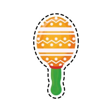 Patch of maraca instrument mexican isolated icon Stock Illustration