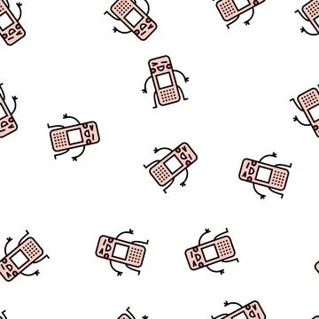 Patch medical accessory vector seamless pattern 스톡 일러스트