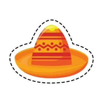 Patch of mexican hat traditional isolated icon Stock Illustration
