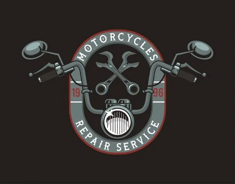 Patch motorcycle and tools Stock Illustration