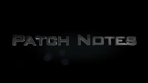 Patch Notes title 3D metal text on black alpha channel background Video stock 301264824