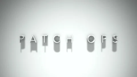 Patch ops 3D title animation with shadows on a white background 스톡 동영상 297515174