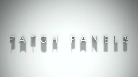 Patch panels 3D title animation with shadows on a white background Video stock 297856744