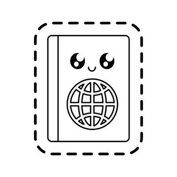 Patch of passport id document kawaii Ilustração Stock