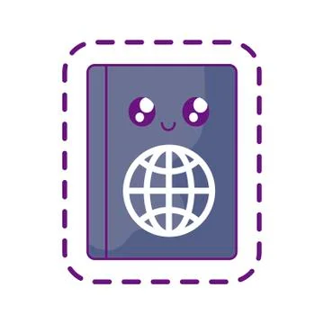 Patch of passport id document kawaii Ilustração Stock