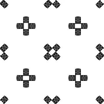 Patch pattern seamless black 库存插图