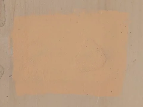 A patch of peach-colored rectangle square paint on a concrete surface backg.. 스톡 동영상 318401355
