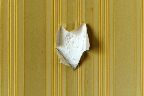 Patch in the plaster wall, Missing patch of paint in the middle. Texture ba.. Stock Photos