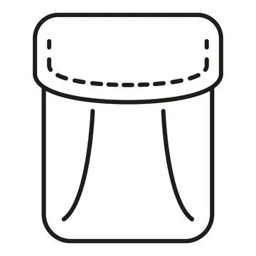 Patch pocket black line art icon illustration 스톡 일러스트