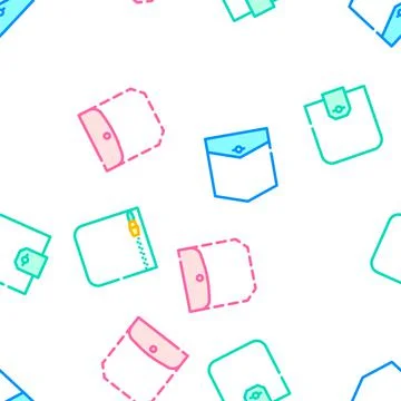 Patch Pocket Clothes Vector Seamless Pattern Stock Illustration