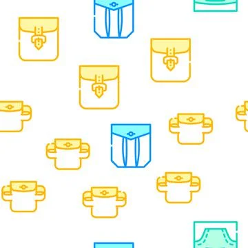 Patch Pocket Clothes Vector Seamless Pattern Stock Illustration