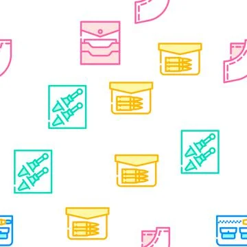 Patch Pocket Clothes Vector Seamless Pattern Stock Illustration