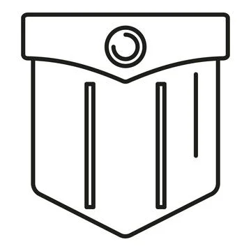 Patch pocket clothing outline vector icon design 스톡 일러스트