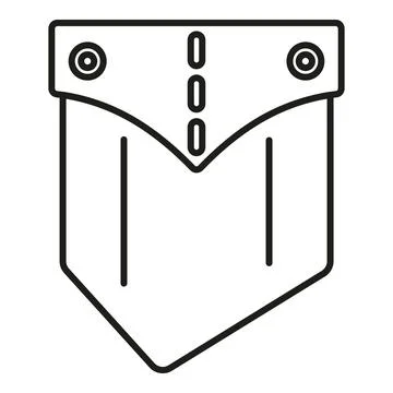 Patch pocket denim clothing design line art Ilustración de archivo