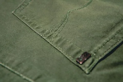 Patch pocket of green jeans Foto stock