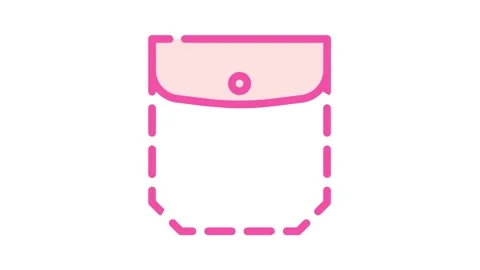 Patch pocket with welt top and flap color icon animation Video stock 166866580