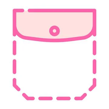 Patch pocket with welt top and flap color icon vector illustration 스톡 일러스트