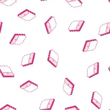 Patch pocket with welt top and flap isometric icon seamless pattern Stock Illustration