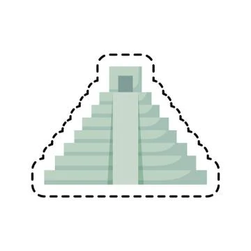 Patch of pyramid aztec construction isolated icon Stock Illustration