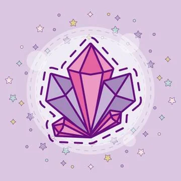 Patch of quartz rocks icons 库存插图
