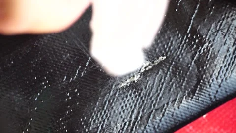 Patch repair kit with glue for inflatable boats, SUP, raft. Man repair 스톡 동영상 273200316